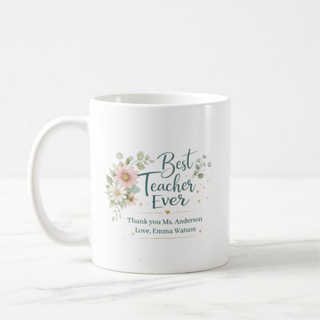Personlig Tack till min fantastiska lärare någonsi Kaffemugg (Vänster)