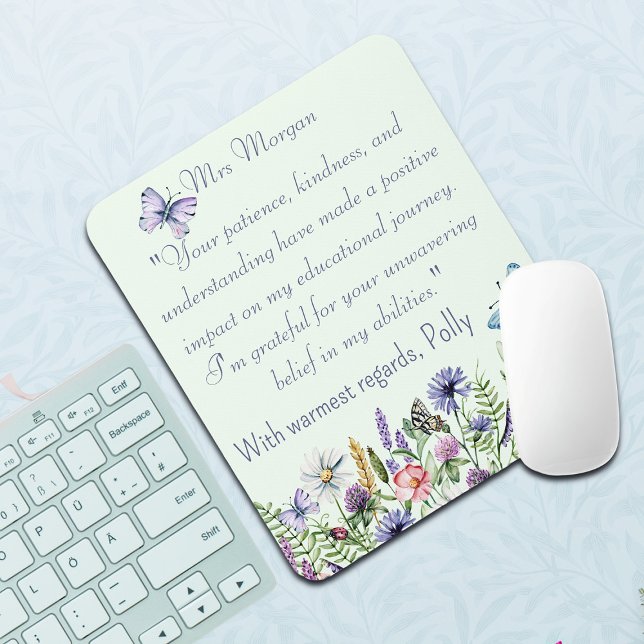 Personlig Tack Watercolor Wildblommor Musmatta (Skapare uppladdad)