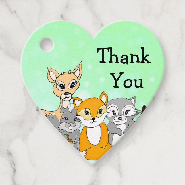Personlig Tack Woodland Fox Gåvor Etiketter (Framsida)