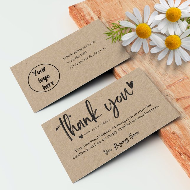 Personlig - tacka dig för dina kortmallar visitkort (Personalized Business Thank You Card Templates brown 2)