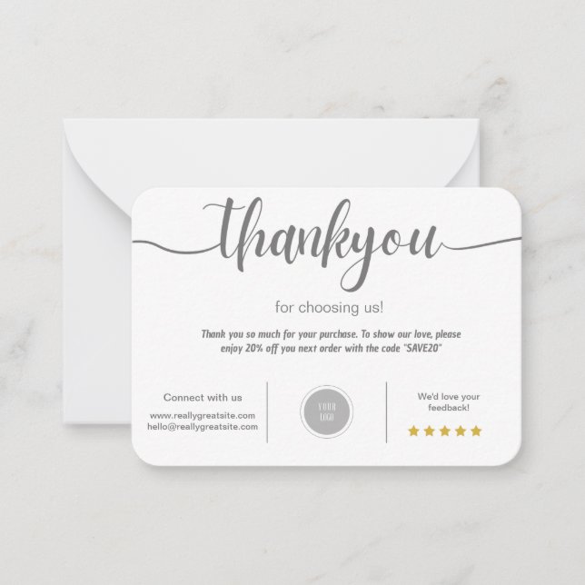 Personlig - tackkort anteckningskort (Framsida)