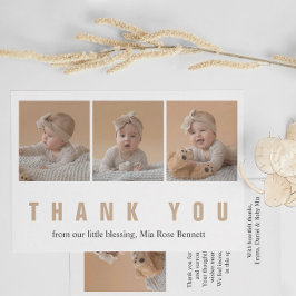 Personlig tackkort för baby shower med foto anteckningskort