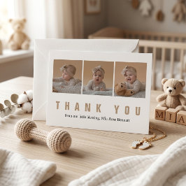 Personlig tackkort för baby shower med foto tack kort