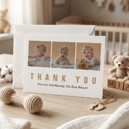 Personlig tackkort för baby shower med foto tack kort