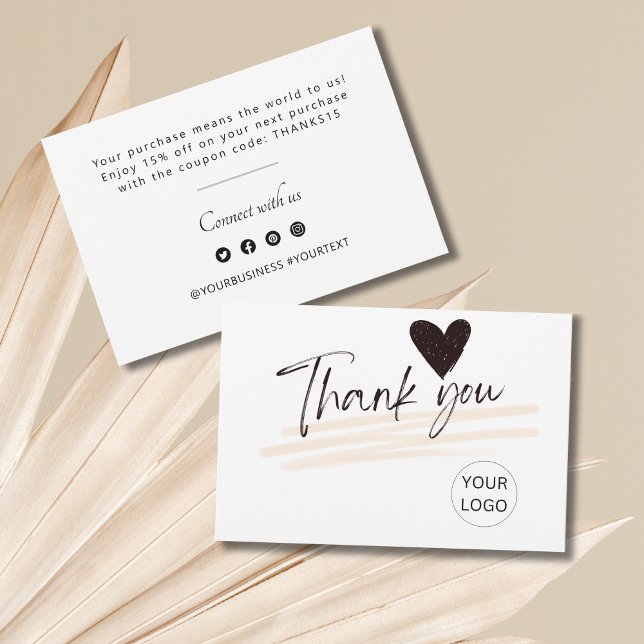 Personlig Tackkort för kund Tack Kort (Personalized Thank You Card For Customer minimalist)