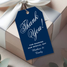 Personlig tacksam blå tack bröllopspresent