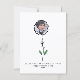 Personlig Tacksam lärare Foto present från barn Vykort