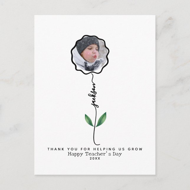 Personlig Tacksam lärare Foto present från barn Vykort (Framsida)