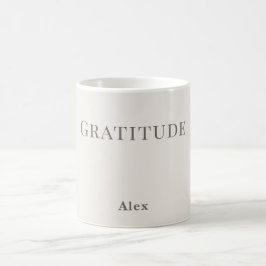 Personlig Tacksamhet – Minimalistisk Typografi Des Kaffemugg