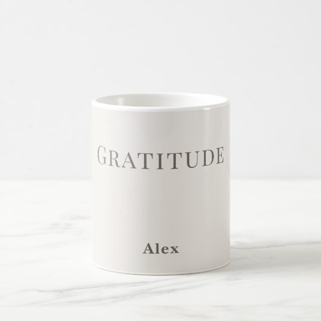 Personlig Tacksamhet – Minimalistisk Typografi Des Kaffemugg (Center)