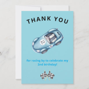 Personlig Tacksamhetskort 2-årsdag Racingbil Tack Kort