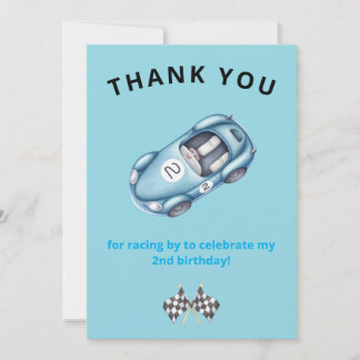 Personlig Tacksamhetskort 2-årsdag Racingbil Tack Kort
