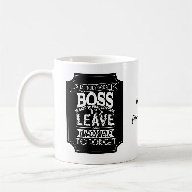 Personlig Tacksamhetsmugg med Stor Chef Citat Kaffemugg (Vänster)