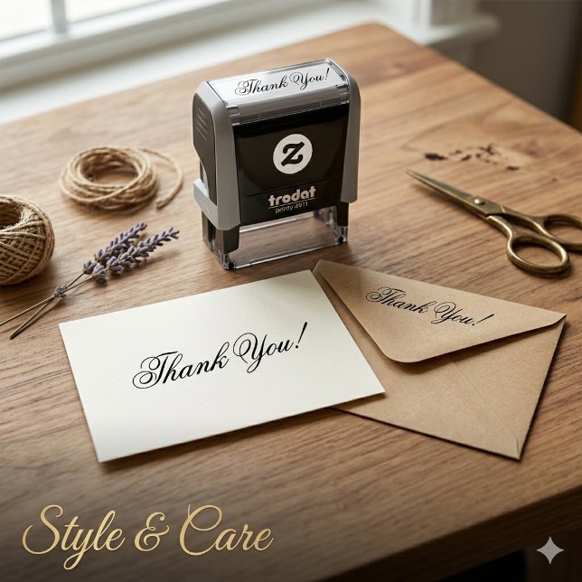 Personlig Tacksjälvbläckande Stämpel (Personalized Thank You Self Inking Stamp)
