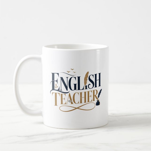 Personlig tackspresent till engelsklärare kaffemugg (Vänster)