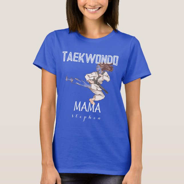 Personlig taekwondo mamma , sport mamma t shirt (Framsida)