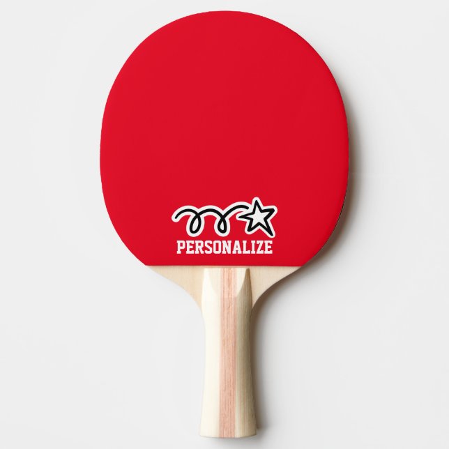 Personlig-tagning stjärndesign pingpongpaddel pingisracket (Framsidan)