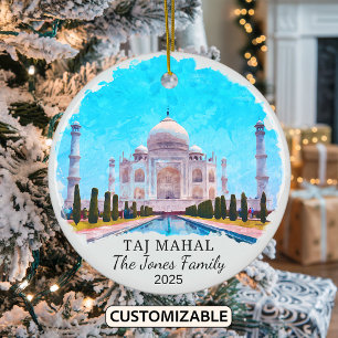 Personlig Taj Mahal Ornament, Indien Julgransprydnad Keramik