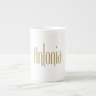 Personlig Tall Elegance Guld Antonia Benporslin Mugg