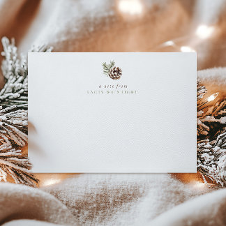 Personlig Tallkotte & Löv Vinter Skogslandskap Anteckningskort