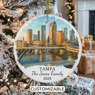 Personlig Tampa Ornament, Florida Julgransprydnad Keramik