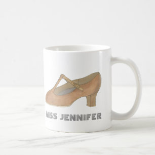 Personlig Tan Character Shoe Dance Teacher Gift Kaffemugg