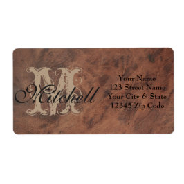 Personlig Tan Leather Shipping adressetiketters Fraktsedel