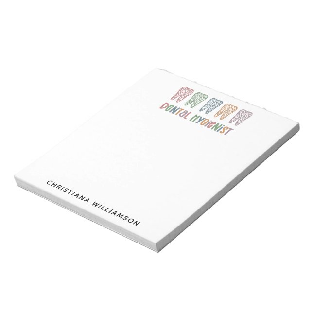 Personlig Tandläkare Leopard Skriv ut tänder Anteckningsblock (Roterad)