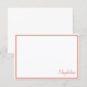Personlig Tangerine och White Note Card Inbjudningar