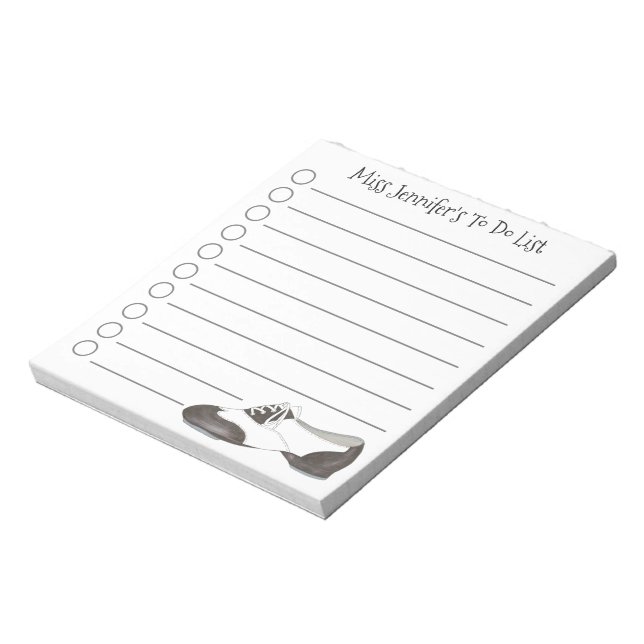 Personlig Tap Shoe Tapdansdance Teacher Gift Anteckningsblock (Roterad)