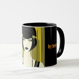 Personlig Tarot-mugg Art Deco Flapper-flicka Mugg