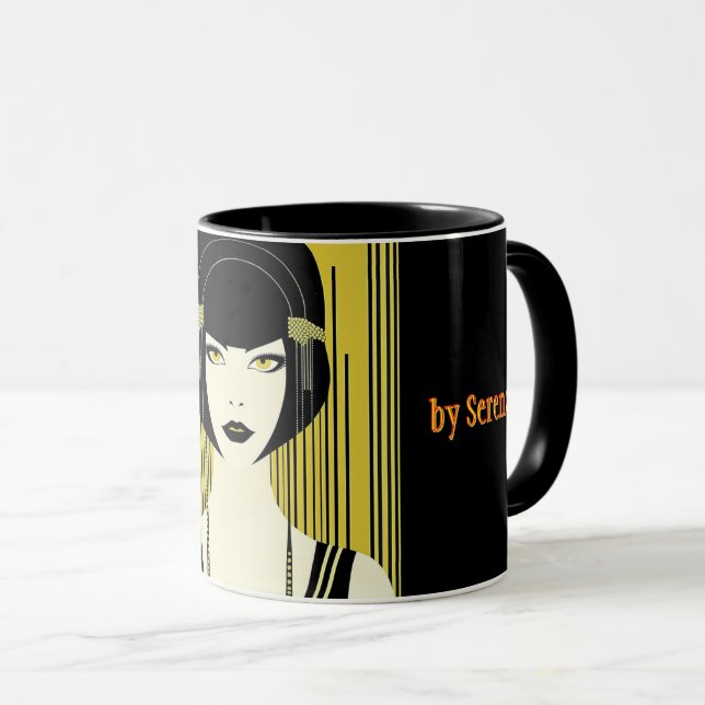 Personlig Tarot Mugg Art Deco Flapper Girl (Framsida höger)