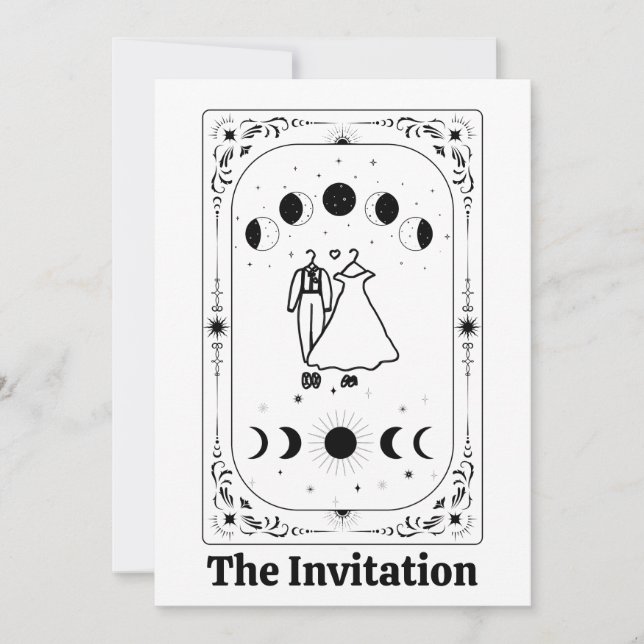 Personlig Tarot Spådom Celestiala Månen Magisk Inbjudningar (Framsida)