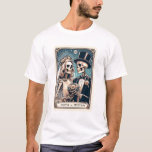 Personlig Tarot Theme Bröllop Newlyweds T Shirt<br><div class="desc">Personlig skelettbrud och groomtarot temat T shirt personlig med namn. "Till döden gör oss en del",  säger humor.</div>