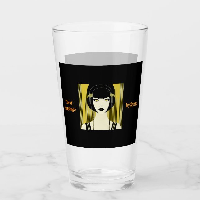 Personlig Tarot Tumbler Art Deco Flapper Girl Glaskopp (Framsida)