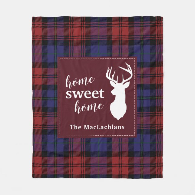 Personlig Tartan Jul Klan MacLachlan Fleecefilt (Framsidan)