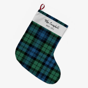 Personlig Tartan Klan Campbell Pput Family Stor Julstrumpa