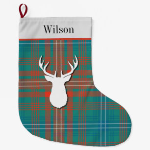Personlig Tartan Klan Wilson Play Stor Julstrumpa