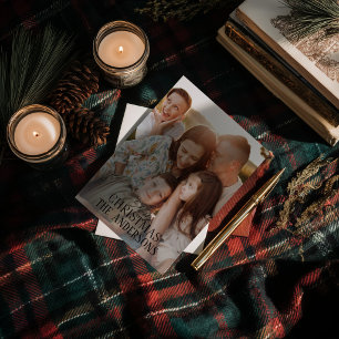 Personlig Tartan-rutig Julkort med Familjenamn och