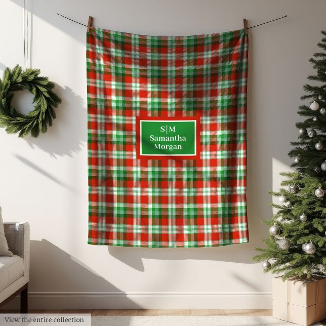 Personlig Tartanfilt Elegant Julpresent Fleecefilt (Personalized Tartan Blanket Elegant Holiday Gift)