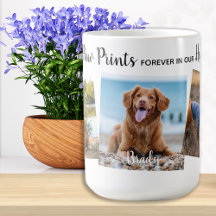 Personlig Tass avtryck Hearts Hund Pet Memorial