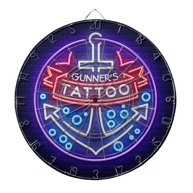 Personlig Tatto Shop Nautical Neon Sign Stil Darttavla (Framsidan)