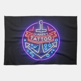Personlig Tatto Shop Nautical Neon Sign Stil Kökshandduk