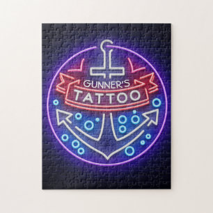 Personlig Tatto Shop Nautical Neon Sign Stil Pussel