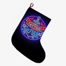 Personlig Tatto Shop Nautical Neon Sign Stil Stor Julstrumpa