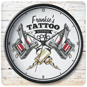Personlig Tattoo Artist Old school Maskin Shop Stor Klocka