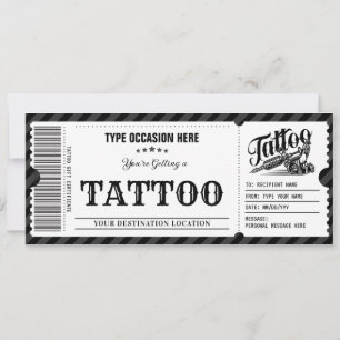 Personlig tatuering Få tatuering presentkort kupon Inbjudningar