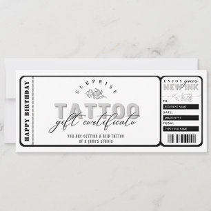 Personlig tatuering kupong mall biljett