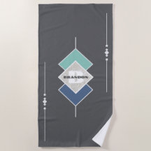 Personlig Taupe Elegant Beach Towel