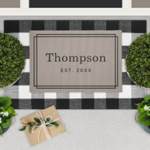Personlig Taupe Grått-familjen Efternamn Monogram